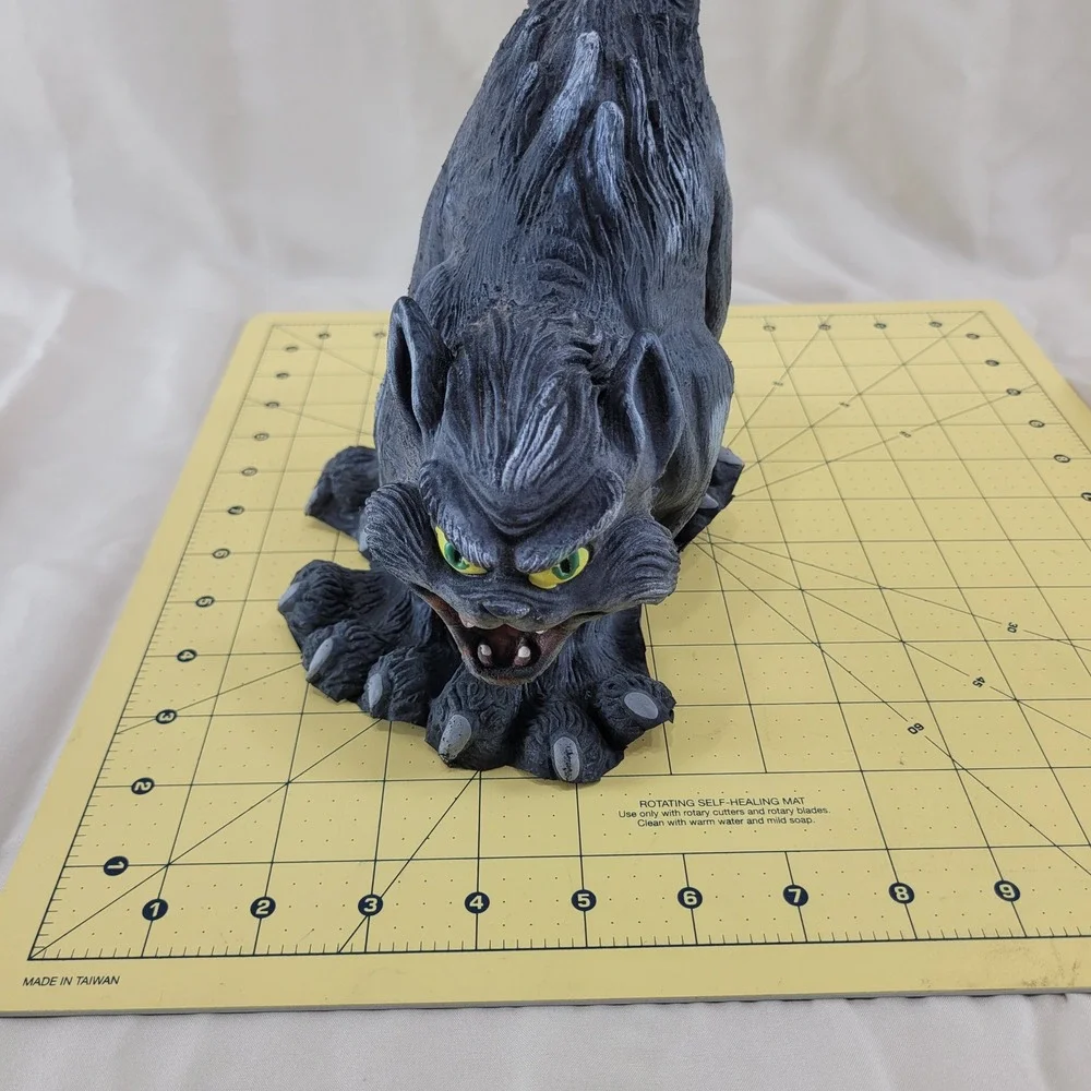 Halloween Monster Screeching Black Cat Foam Scary Spooky Decor Vtg 10 Inch